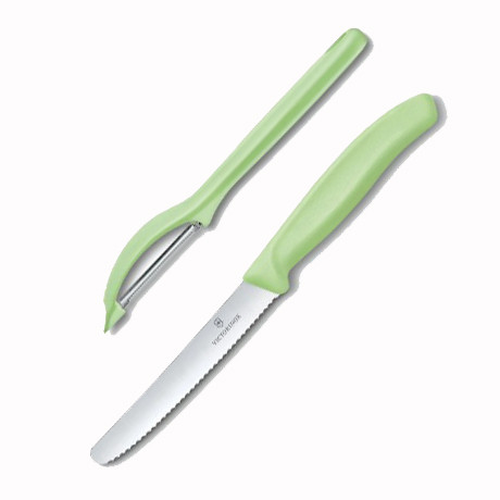 Кухонний набір Victorinox Ніж і Овочечистка Swiss Classic, Paring Knife set with peeler, 2 pieces, салатовий 