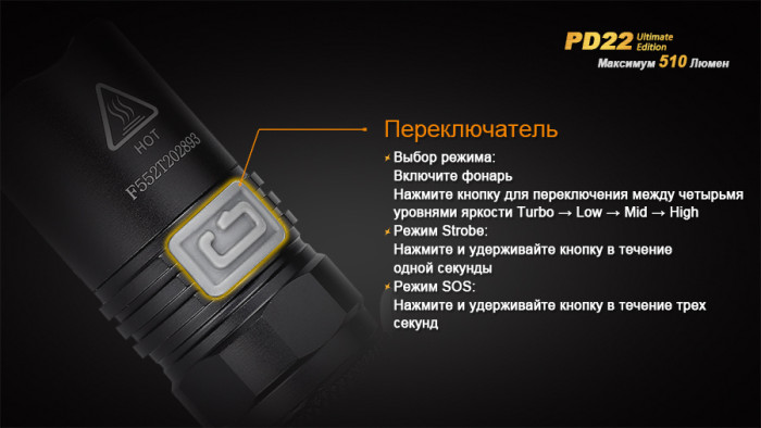 Кишеньковий ліхтар Fenix PD22 Ultimate Edition, 210 люмен 