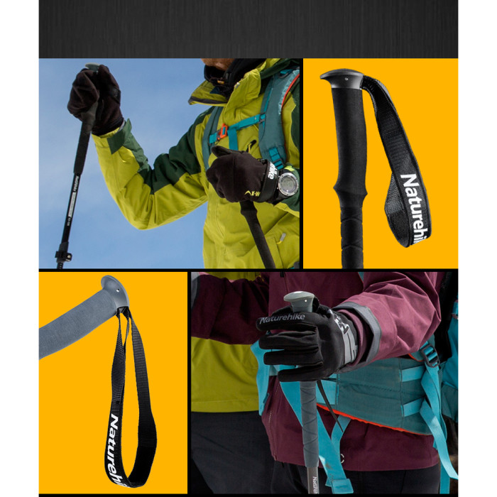 Трекінгова палиця Naturehike NH17D017-D, 56-120 см, сіра 