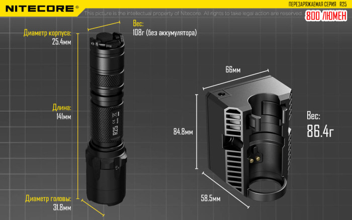 Ліхтар Nitecore R25 з док-станцією 