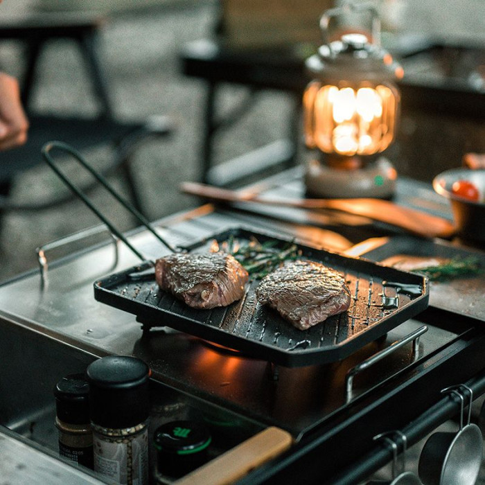 Сковорода-гриль зі складаною ручкою Naturehike CNK2300CJ016, алюміній 