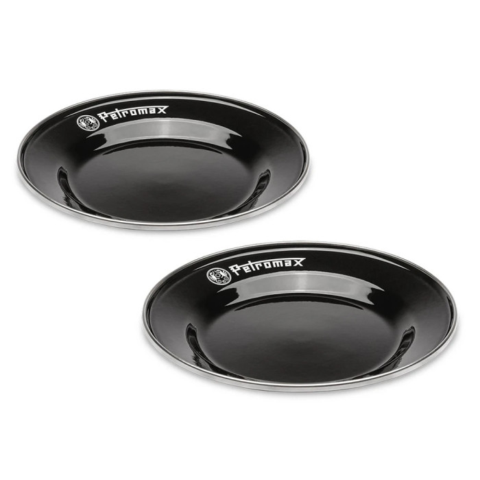 Набір тарілок емальованих Petromax Enamel Plates 18 см Чорний (2 шт) 