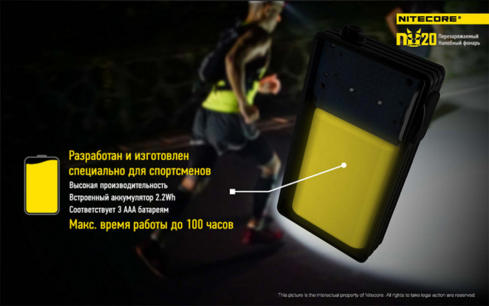 Ліхтар налобний Nitecore NU20 (білий) 