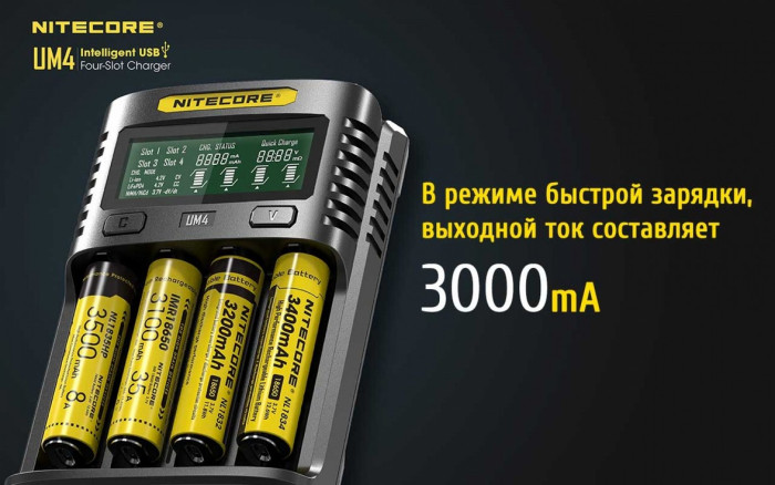 Зарядний пристрій Nitecore UM4 