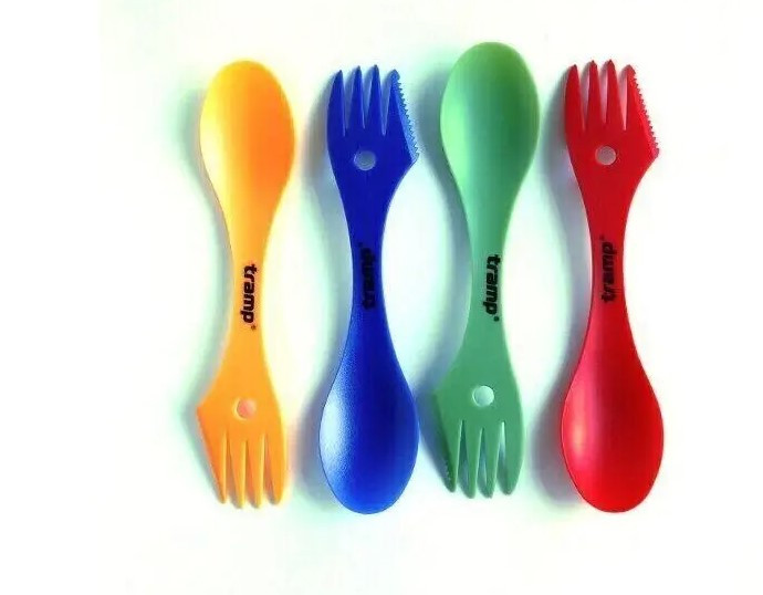 Ложка-вилка (ловилка) пластмасова Tramp жовта 