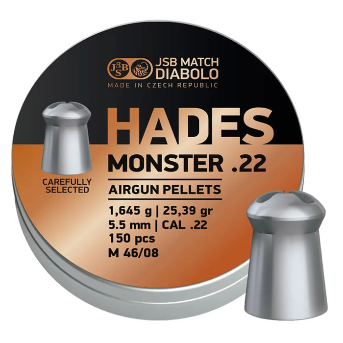 Кулі пневматичні JSB Hades Monster 5,5 мм 1.645 гр (150 шт/уп) 