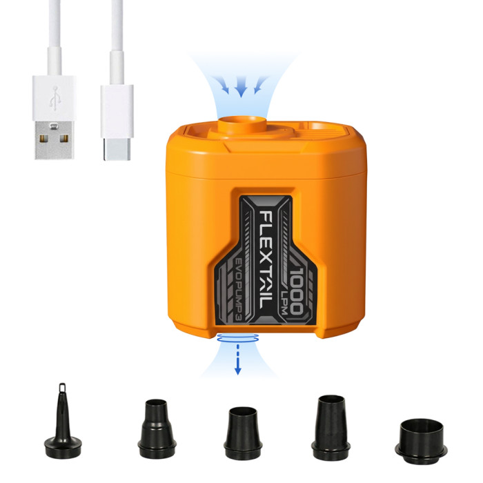 Портативний повітряний насос Flextail Evo Pump 3, 1000 л/хв, помаранчевий 