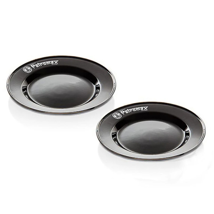 Набір тарілок емальованих Petromax Enamel Plates 26 см Чорний (2 шт) 