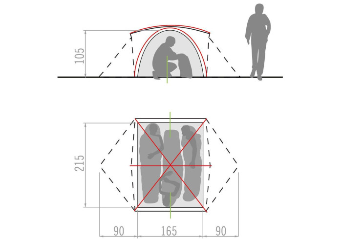 Намет Vaude 142234590/20 Campo 3P, Chute Green 