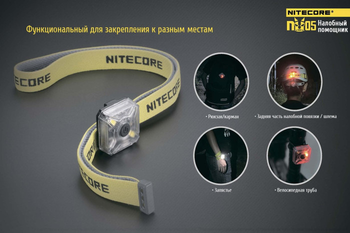 Ліхтар налобний Nitecore NU05 Kit 