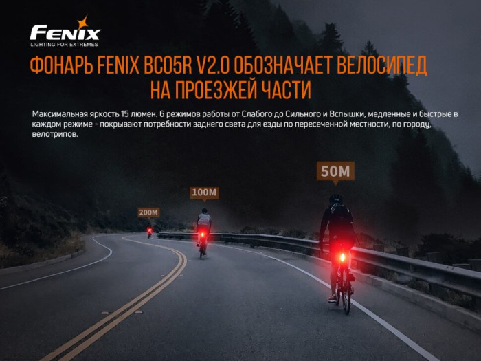 Велофара задня Fenix BC05R V2.0 (пошкоджена упаковка) 