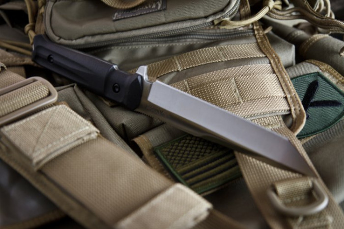 Ніж Kizlyar Supreme Aggressor сатин, сталь AUS8, Камо піхви 