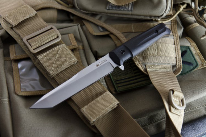 Ніж Kizlyar Supreme Aggressor сатин, сталь AUS8, Камо піхви 