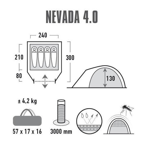 Намет High Peak Nevada 4.0 (Nimbus Grey) 