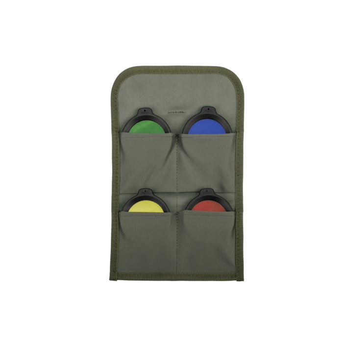 Набір із 4 фільтрів (синій, жовтий, зелений, червоний) для ліхтарів Fenix серії HT18 (у комплекті є сумка для зберігання) 