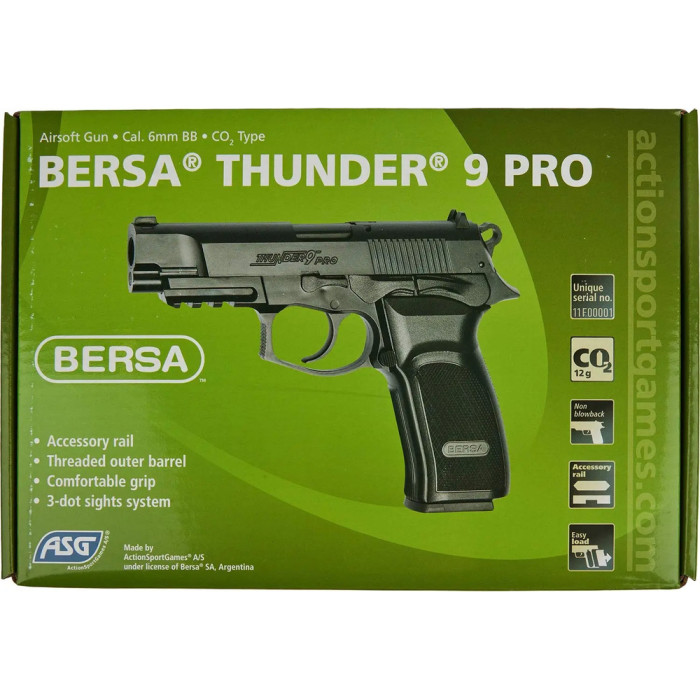 Пістолет страйкбольний ASG Bersa Thunder 9 PRO CO2 кал. 6 мм 