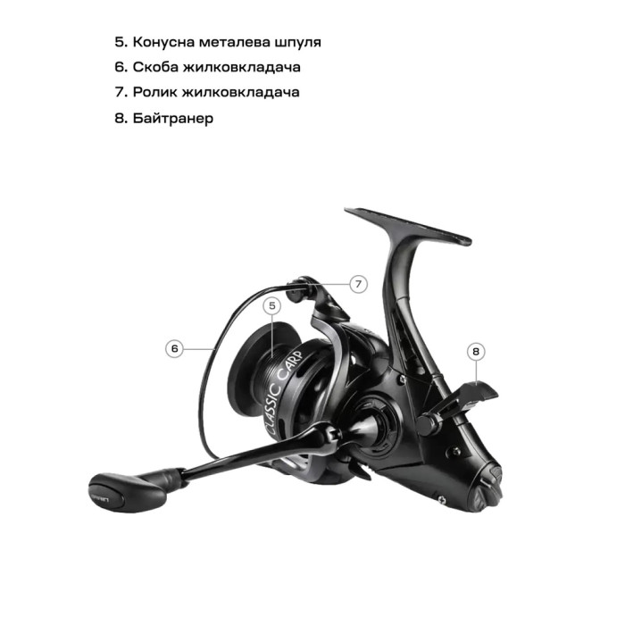 Котушка Brain Classic Carp Baitrunner 4000 4+1BB 5.0:1 Screw Handle