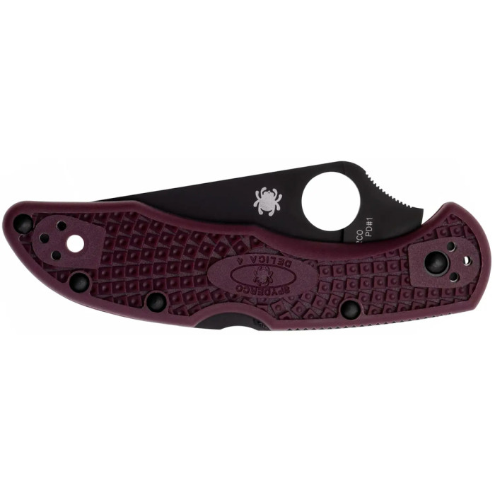 Ніж Spyderco Delica 4 Lightweight Black Blade Micro-Melt PD1, FRN burgundy 