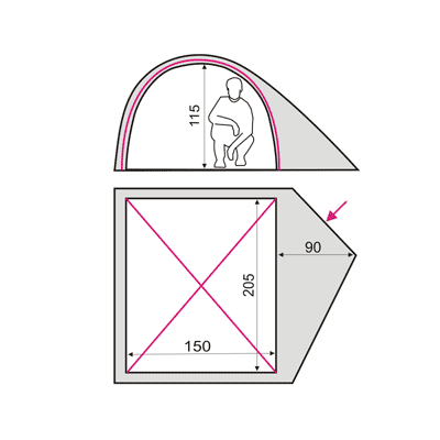 Намет Terra Incognita Alfa 2 (хаккі) 