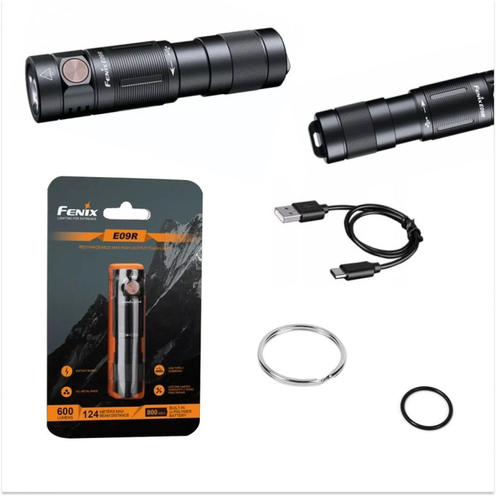 Ліхтар Fenix E09R (LUMINUS SST20, ANSI 600 лм, Li-Po) 