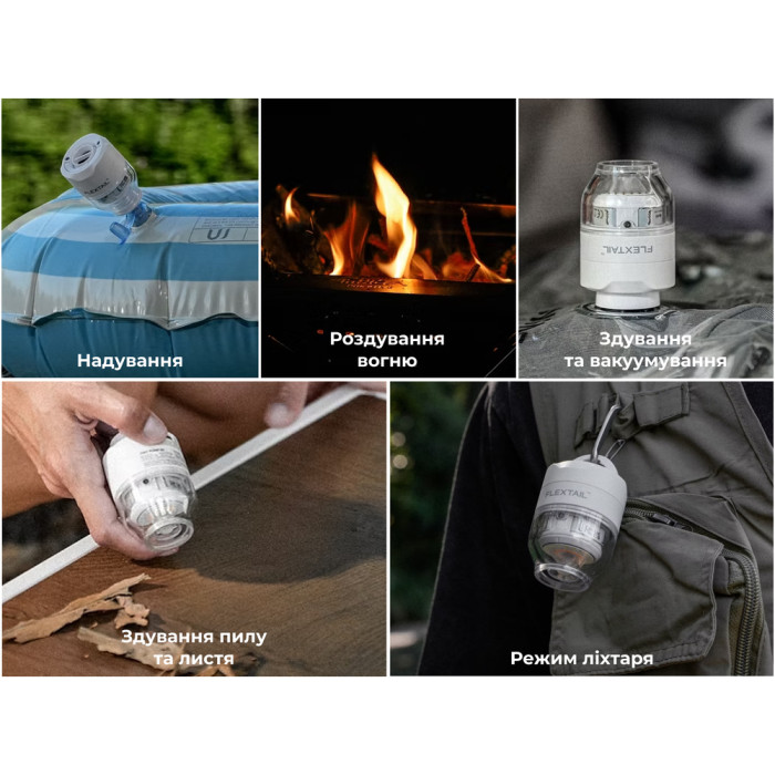 Насос-ліхтар кемпінговий Flextail Tiny Pump 3X, білий 