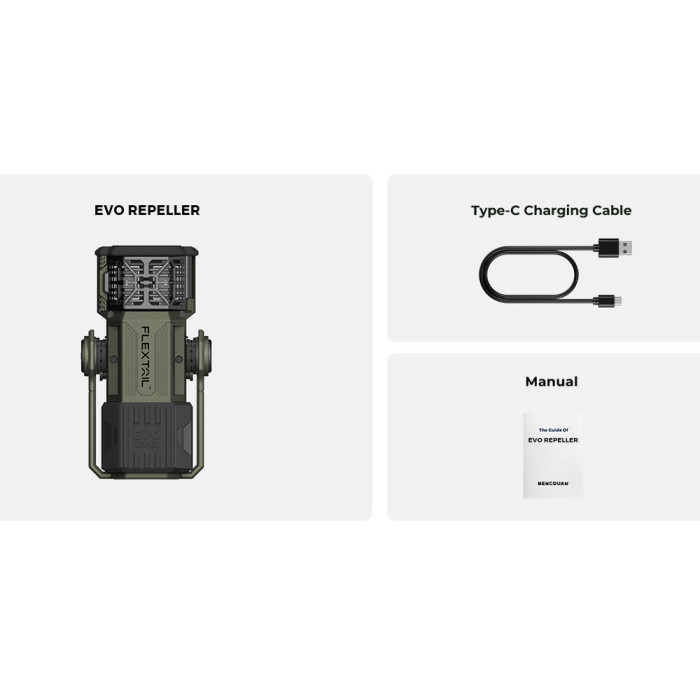 Фумігатор-ліхтар-powerbank кемпінговий Flextail Evo Repel, зелений 