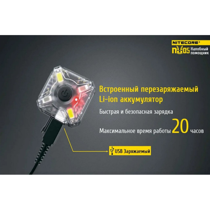 Ліхтар налобний Nitecore NU05 KIT 