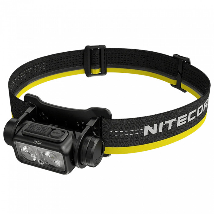 Ліхтар налобний Nitecore NU40 (Білий + Червоний LED, 1000 люмен, 9 режимів, 1x18650, USB-C, датчик наближення) 