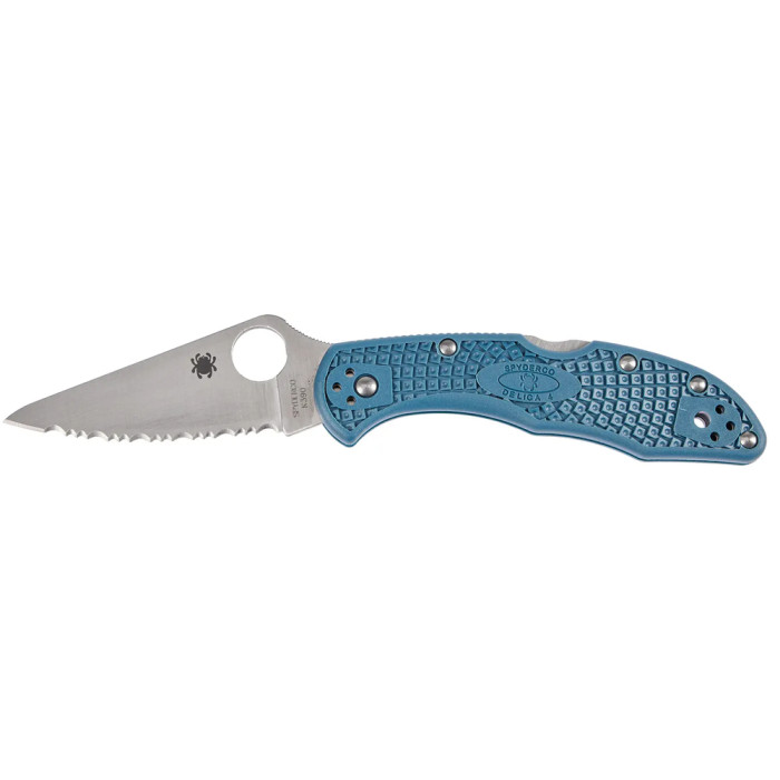 Ніж Spyderco Delica 4, K390, серрейтор blue 