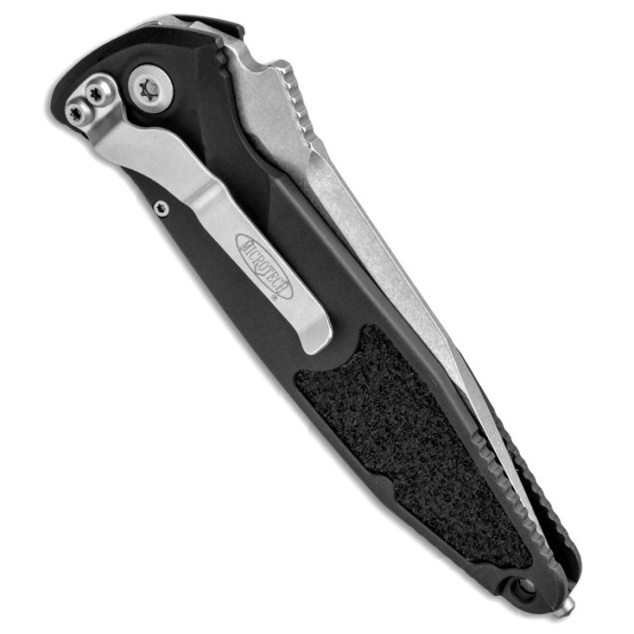 Ніж Microtech Socom Elite Auto Drop Point Stonewash полусеррейтор (160A-11) 