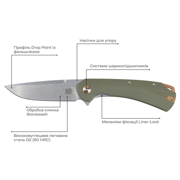 Ніж Skif Frontier SW, D2, G10, olive 