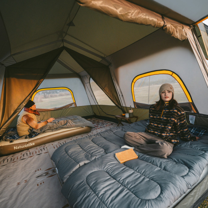 Намет шестимісний Naturehike Cape 8.4 CNK2450WS050 з швидким розкриттям, сіро-коричневий 