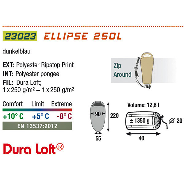 Спальний мішок High Peak Ellipse 250L, лівий 