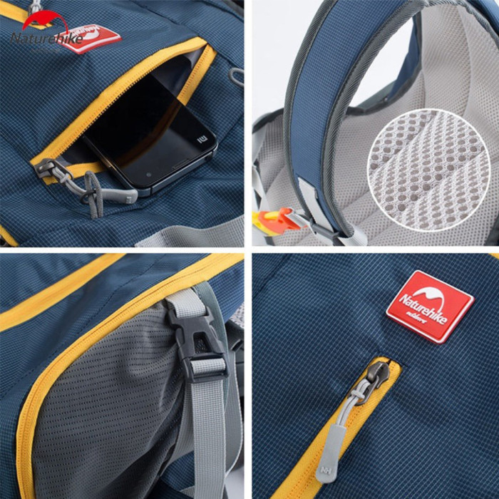 Велорюкзак з чохлом для шолома Naturehike 15 л sky blue NH15C001-B, блакитний 