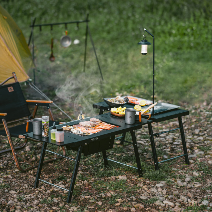 Стіл для барбекю сталевий Naturehike CNK2350CF018, чорний 