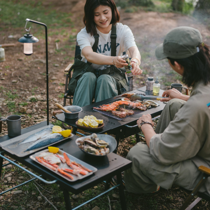 Стіл для барбекю сталевий Naturehike CNK2350CF018, чорний 