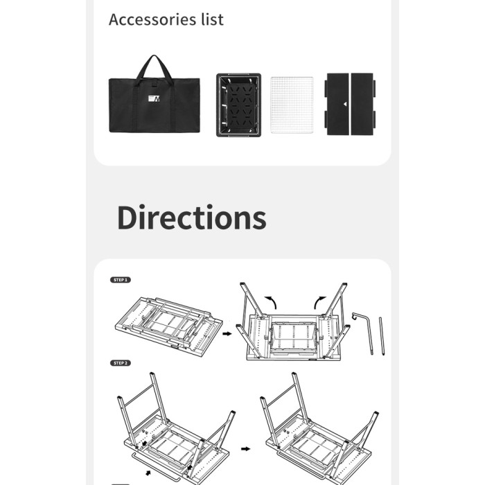 Стіл для барбекю сталевий Naturehike CNK2350CF018, чорний 
