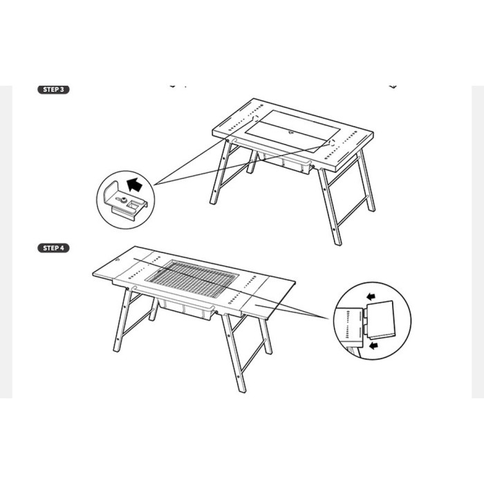 Стіл для барбекю сталевий Naturehike CNK2350CF018, чорний 