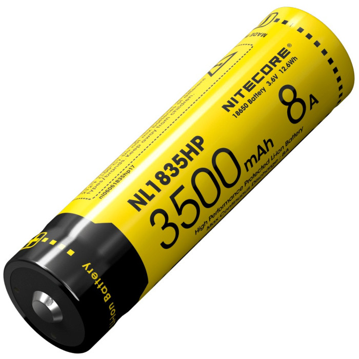 Акумулятор літієвий Li-Ion 18650 Nitecore NL1835HP 3.6 V 8A, 3500mAh, захищений 