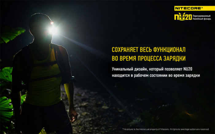 Ліхтар налобний Nitecore NU20 (синій) 