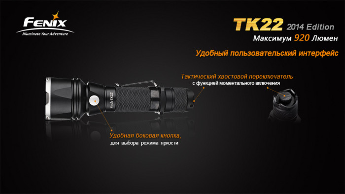Ліхтар Світлодіод Fenix TK22 (2014 року випуску) Cree XM-L2 (U2) 