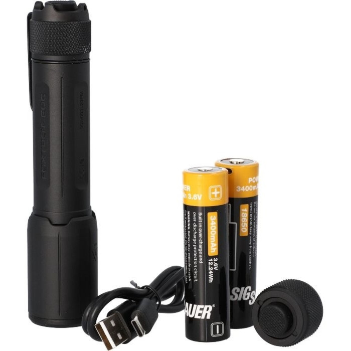 Ліхтар SIG OPTICS foxtrot-edc, full-size, rechargeable, handheld flashlight, white light, black 