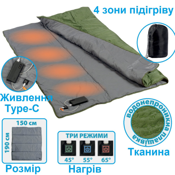 Ковдра з підігрівом Ranger USB 190 (Арт. RA 6664) 