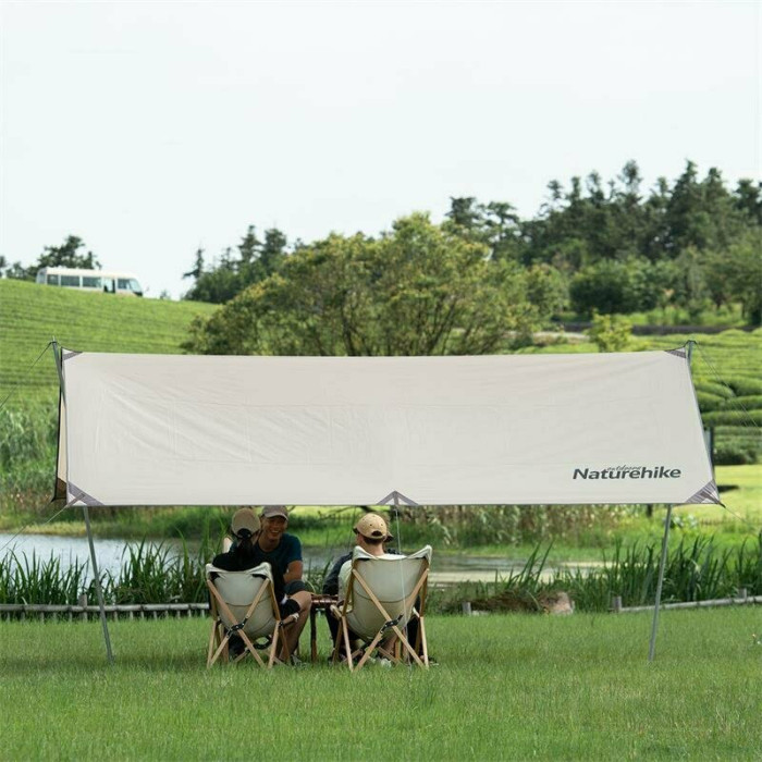 Тент для кемпінгу Naturehike Girder NH20TM006, 150D, 400х292 см, золотий (з двома стійками) 