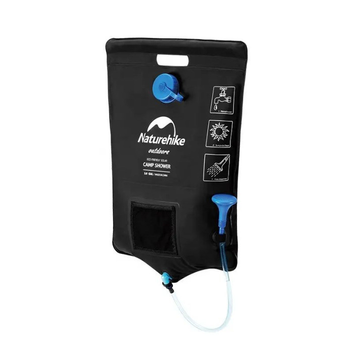 Компактний кемпінговий душ Naturehike NH21SJ032, 20 л, чорний 