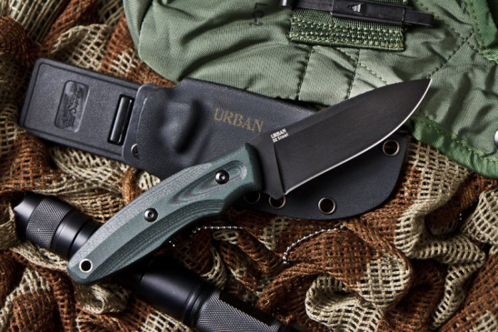 Ніж Kizlyar Supreme Urban чорний, сталь D2, рукоять микарта 