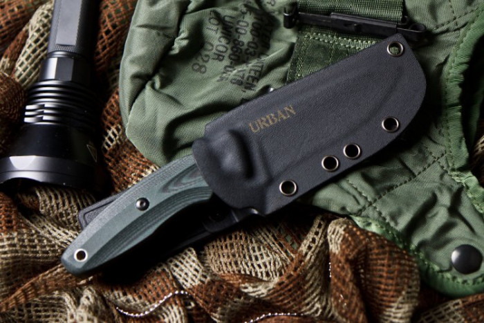 Ніж Kizlyar Supreme Urban чорний, сталь D2, рукоять микарта 