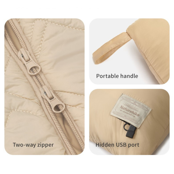 Ковдра з підігрівом Naturehike CNK2450PJ015, 95х190 см, бежева 