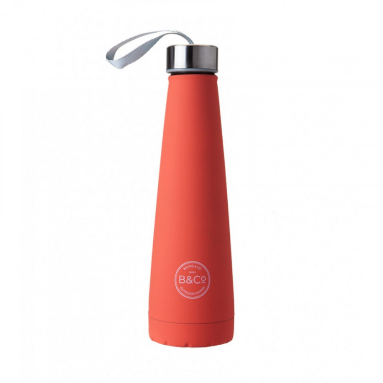 Термобутилка Summit B&Co Conical Bottle Flask Rubberized Coral 450 мл 