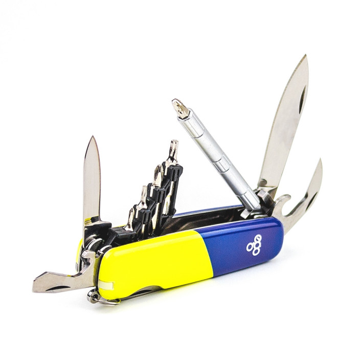 Мультитул Ego IT.01DVUK, синьожовтий з набором біт 
